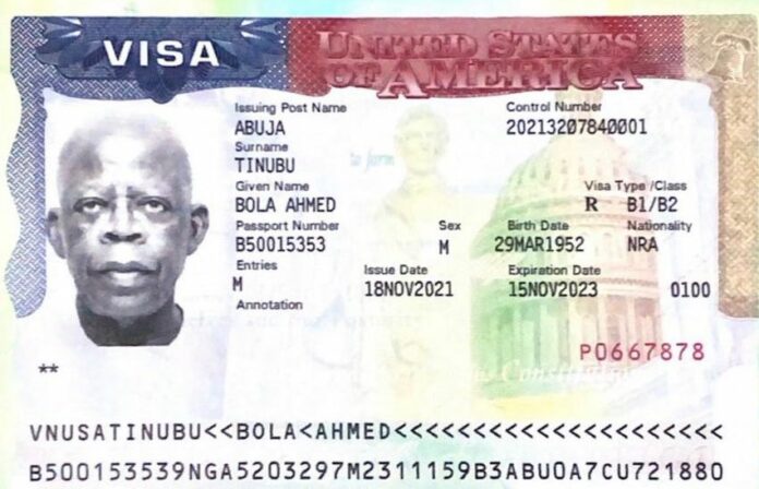 Tinubu US visa