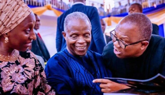 R L Peter Obi Yemi Osinbajo and Osinbajos wife 750x430 1