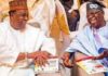 Tinubu ya taya tsohon shugaban kasa Gowon murnar cika shekaru 89 a duniya L R Yakubu Gowon and Bola Tinubu
