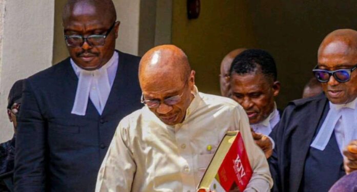 Emefiele leaves Kuje prison after perfecting bail condition 
