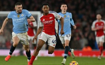 EPL- Arsenal ta ragargaza Manchester City da ci 5-1 ArsenalManCity 750x430